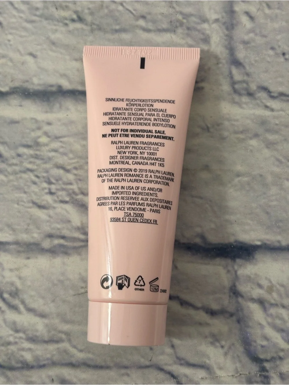 Romance by Ralph Lauren 2.5 Oz 75 ml Sensuous Body Moisturizer Tube Women Opened